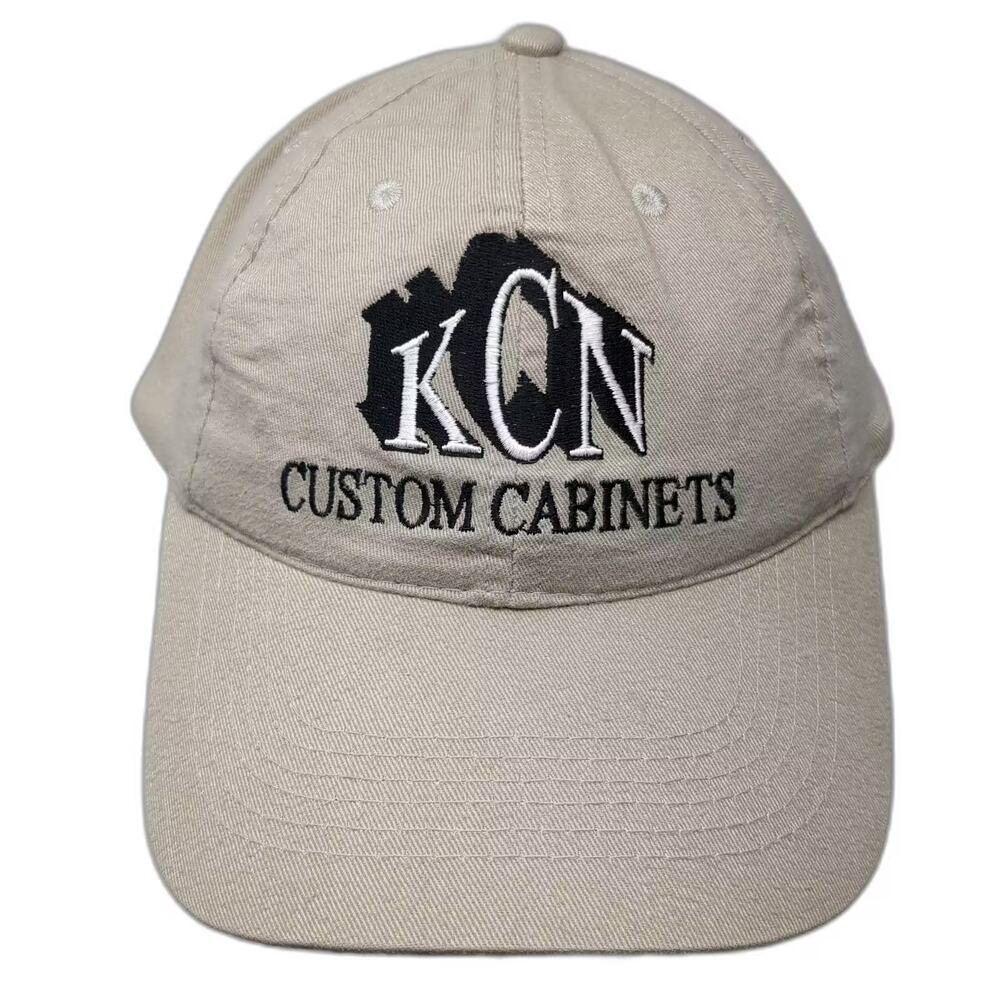 AMC Baseball Cap Beige Black OS Custom Cabinets Logo Slideback Adjustable Hat